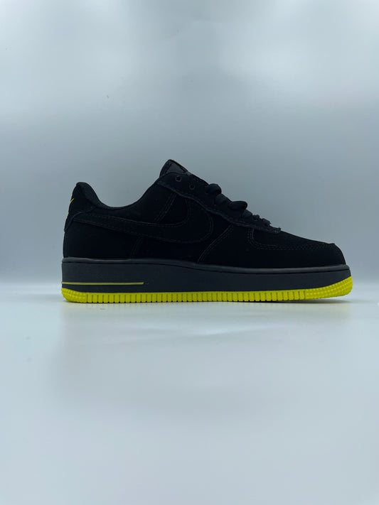 NIKE AIR FORCE 1 LOW 'SUEDE BLACK BRIGHT CITRON'